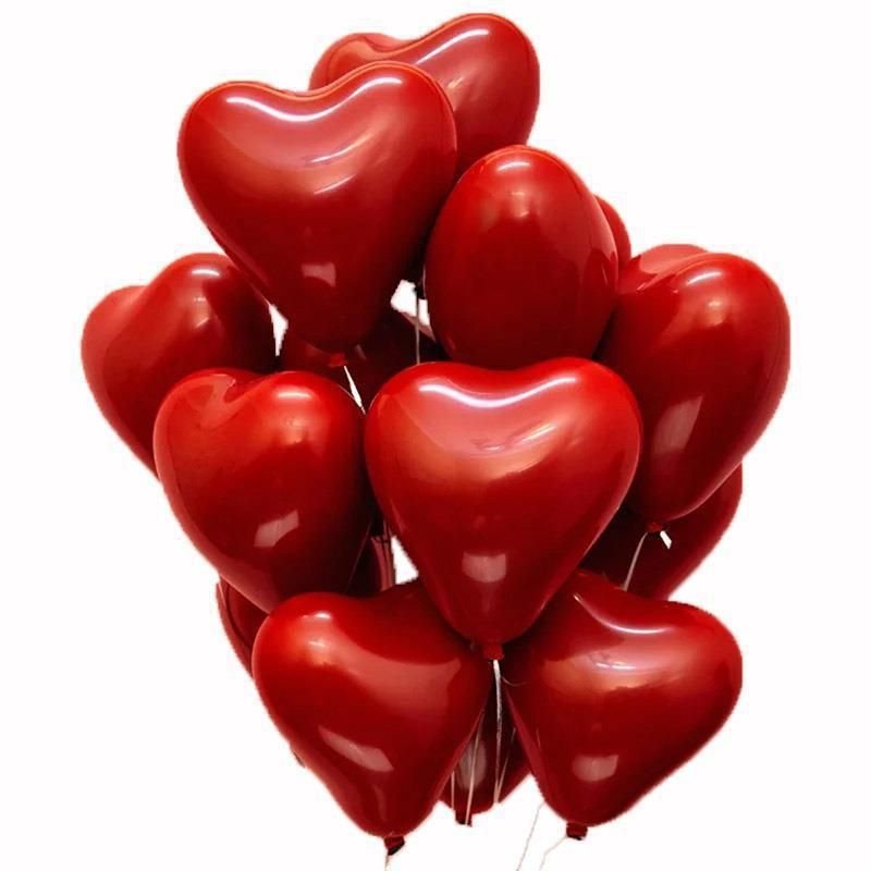 Wedding Birthday Confession Decoration Pomegranate Red Love Balloon Scene Layout 50 Pieces-Pack