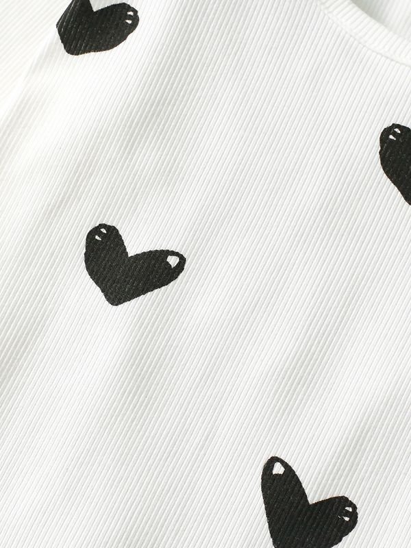 Autumn Toddler Girls Long Sleeve Casual Heart Top Pants Set