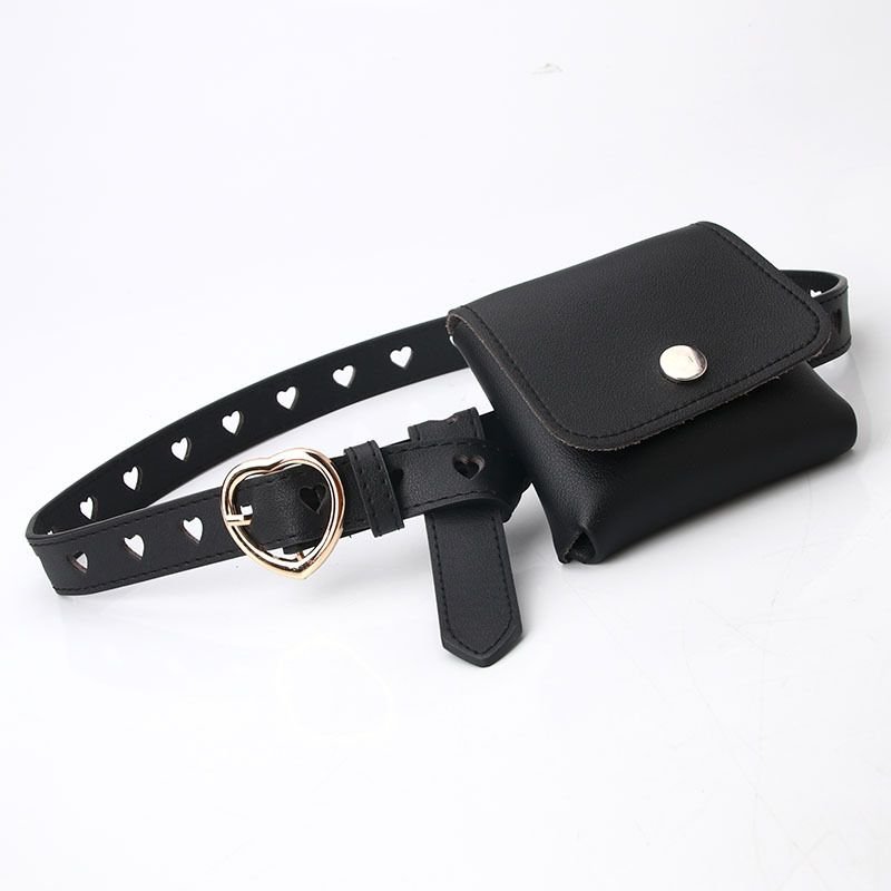 Women Fashion Simple Mini Waist Bag Decorative PU Belt