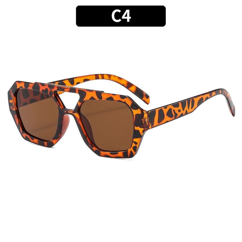 Women Fashion Leopard Double Beam Sunglasses