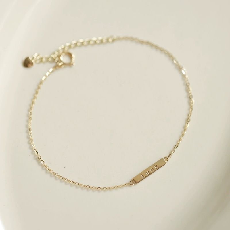 Women Fashion Sterling Silver Luck Letter Bracelet