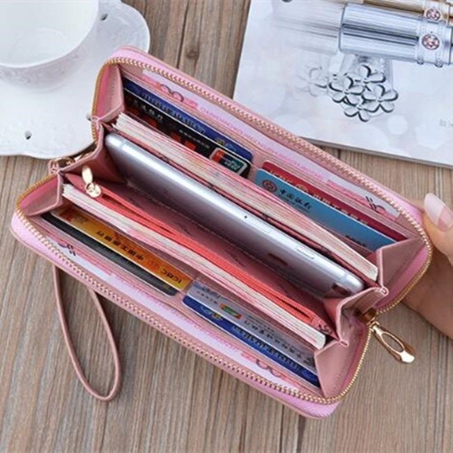 Women Fashion Crocodile Pattern Zipper Purse