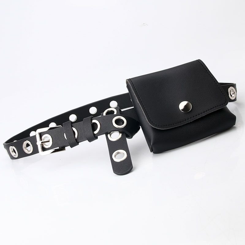 Women Fashion Simple Mini Waist Bag Decorative PU Belt