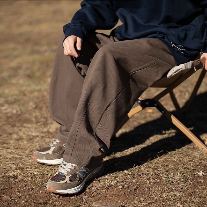 Men Fashion Casual Versatile Solid Color Plus Size Loose Straight Pants