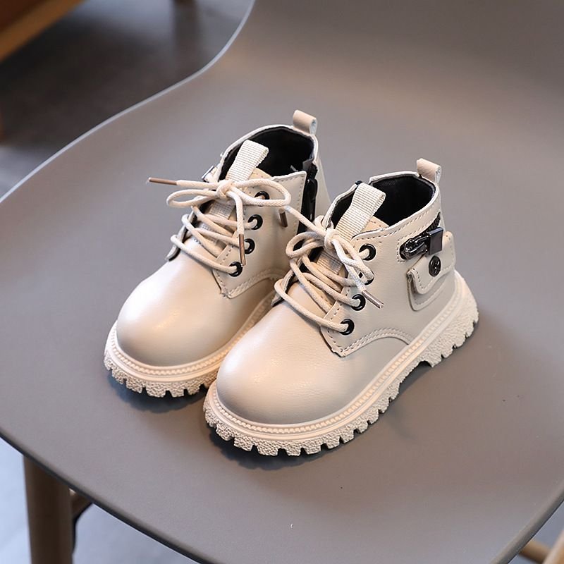 Winter Children Fashion Solid Color Lace-Up Boots