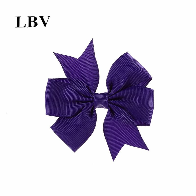 Kids Girls Cute Solid Color Bow Hairpin