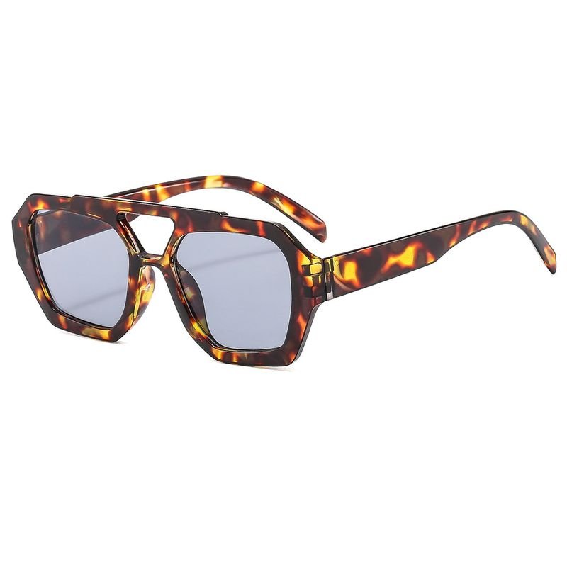 Women Fashion Leopard Double Beam Sunglasses