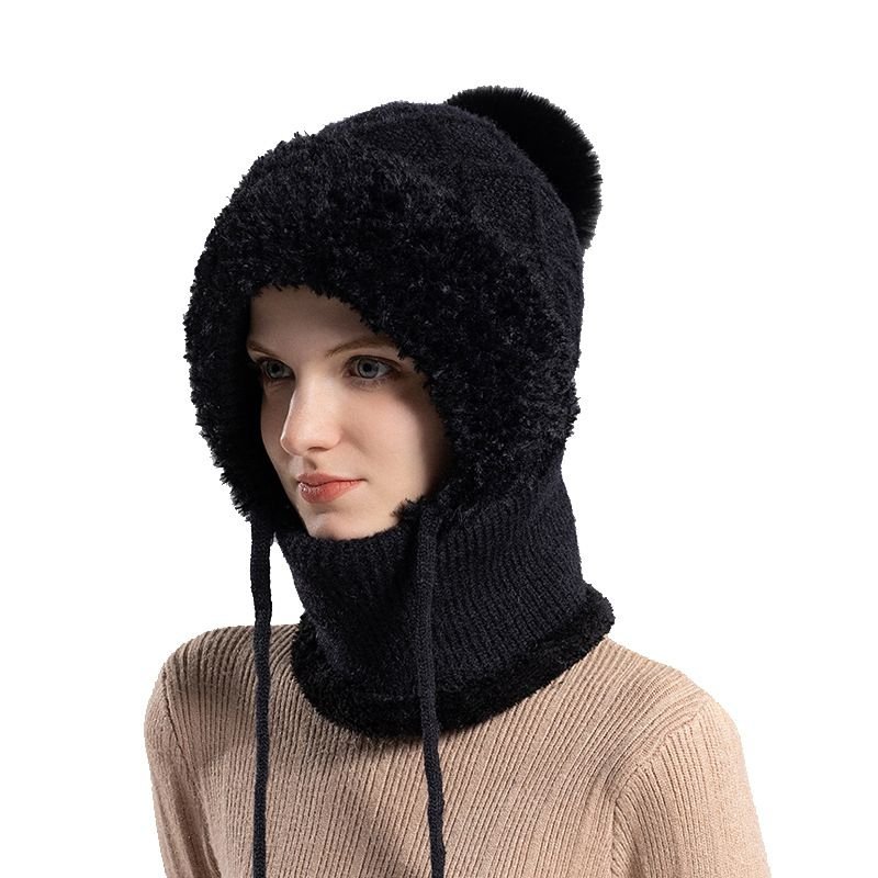Winter Fleece-Lined Knitted Fluffy Hat