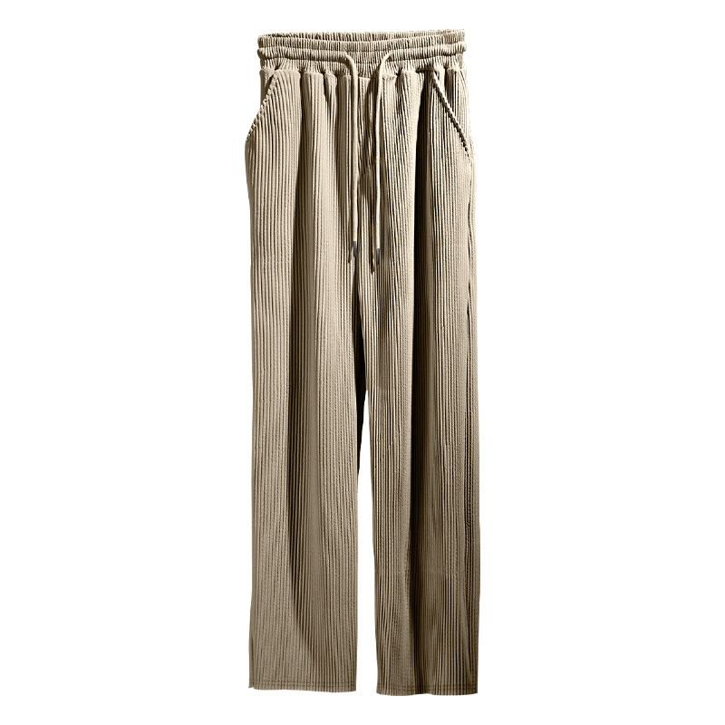 Men Summer Jacquard Stripe Wide Leg Pants