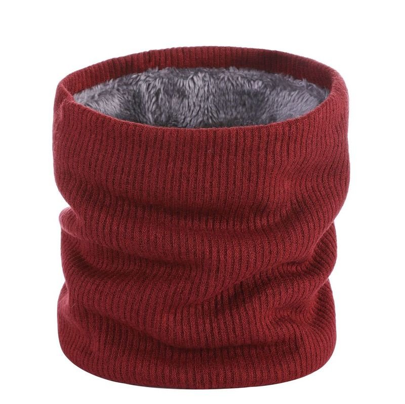 Autumn Winter Fashion Solid Color Plush Thick Warm Knitted Scarf