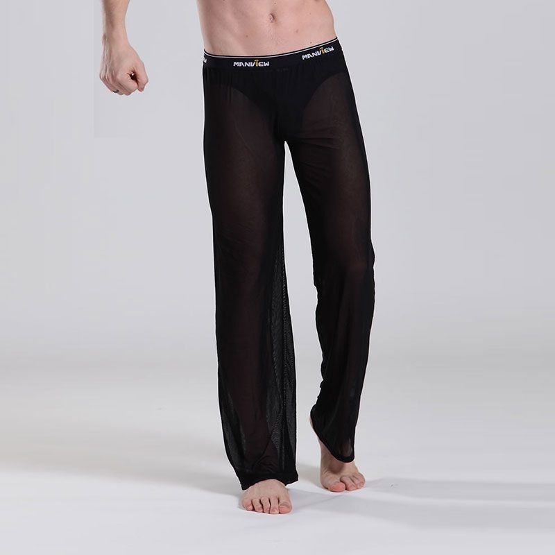 M-2XL See-through Men Underwear Thin Casual Pants Sleepwear