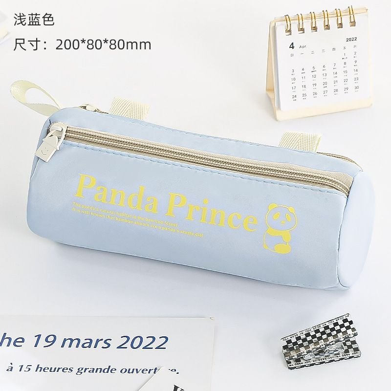 Simple Portable Cartoon Letter Multi-Layer Cylinder Pencil Bag