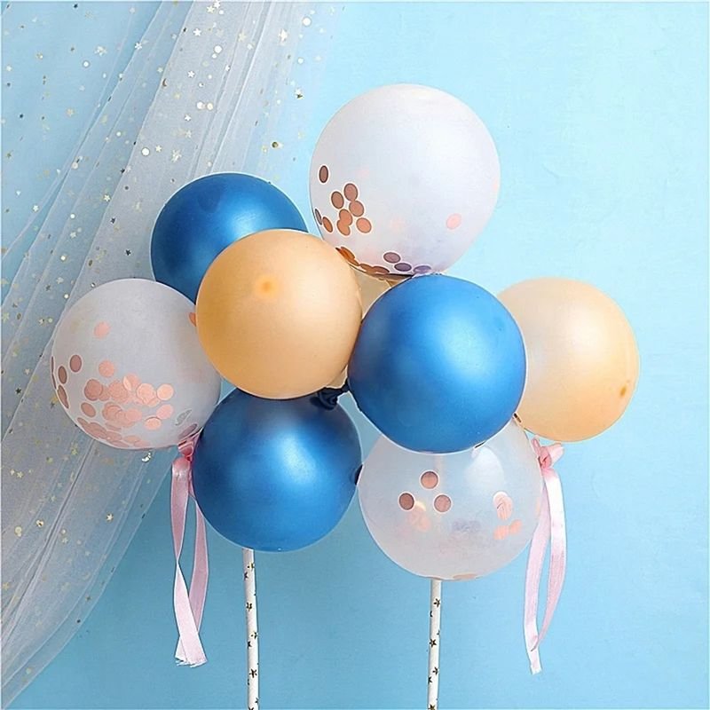 5 Inch Sequin Latex Balloon Cake Plug-In Ornaments Set
