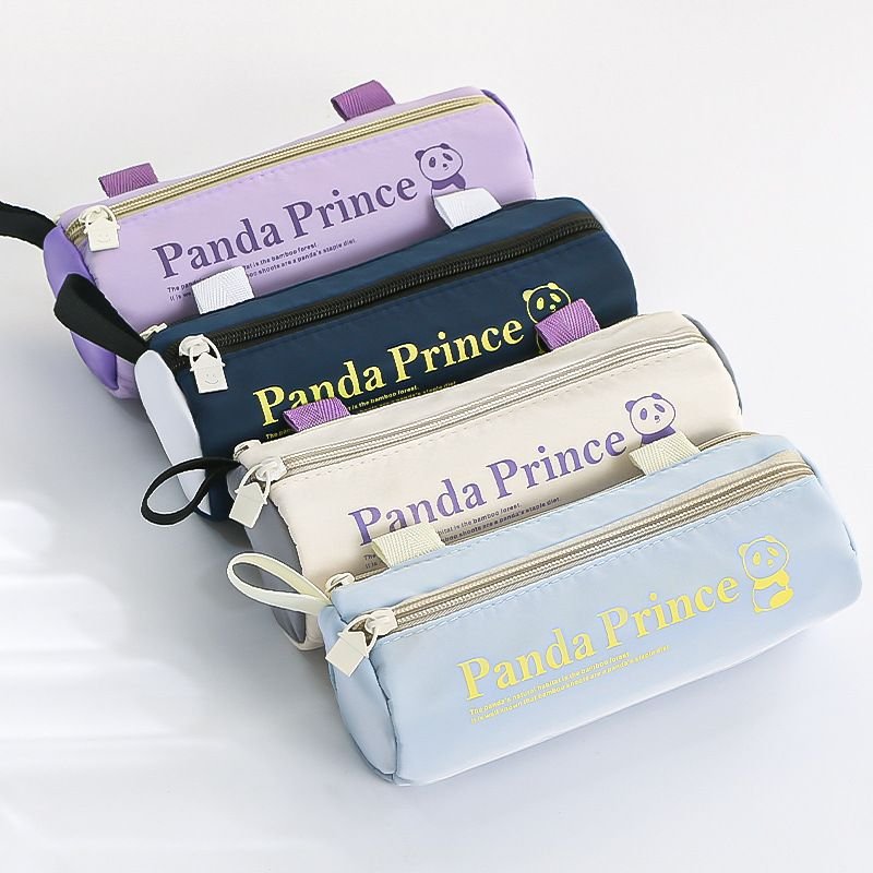 Simple Portable Cartoon Letter Multi-Layer Cylinder Pencil Bag