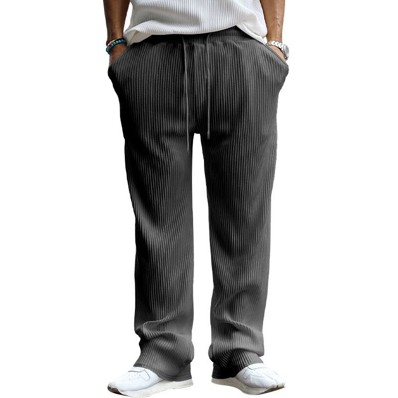 Men Summer Jacquard Stripe Wide Leg Pants