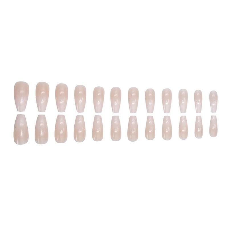 Gentle Simple Style Nail Art Patch Solid Color Ice Transparent Gradient Women Detachable Wearable Fake Nail Patch