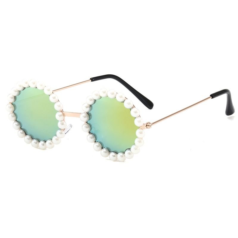 Kids Unisex Fashion Casual Cute Round Frame Gradient Color Sunglasses