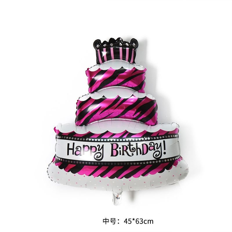 Simple Creative Baby Birthday Party Scene Layout Three Layer Multicolor Cake Balloon Decoration