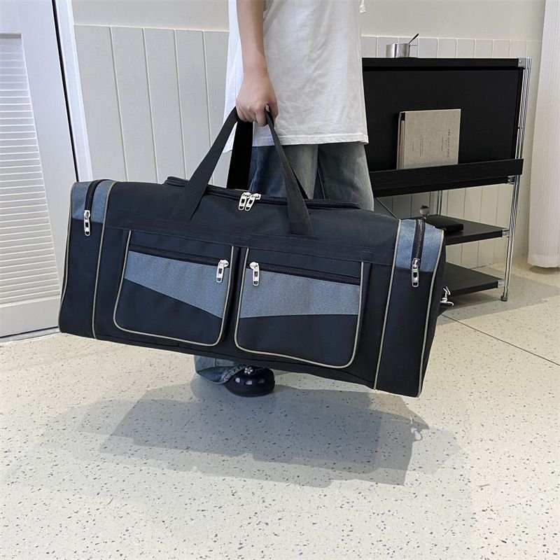 Men Casual Sports Basic Color-Block Foldable Large Capacity Oxford Duffle Bag