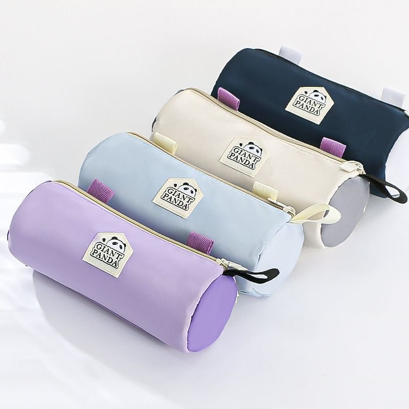 Simple Portable Cartoon Letter Multi-Layer Cylinder Pencil Bag