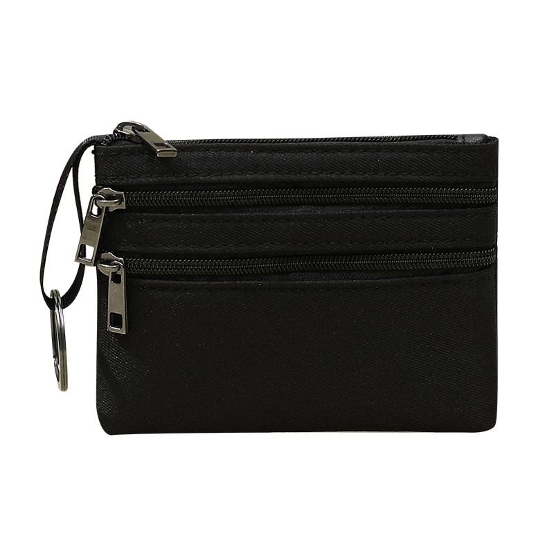 Women Simple Solid Color Multi-Pocket Zipper Wallet