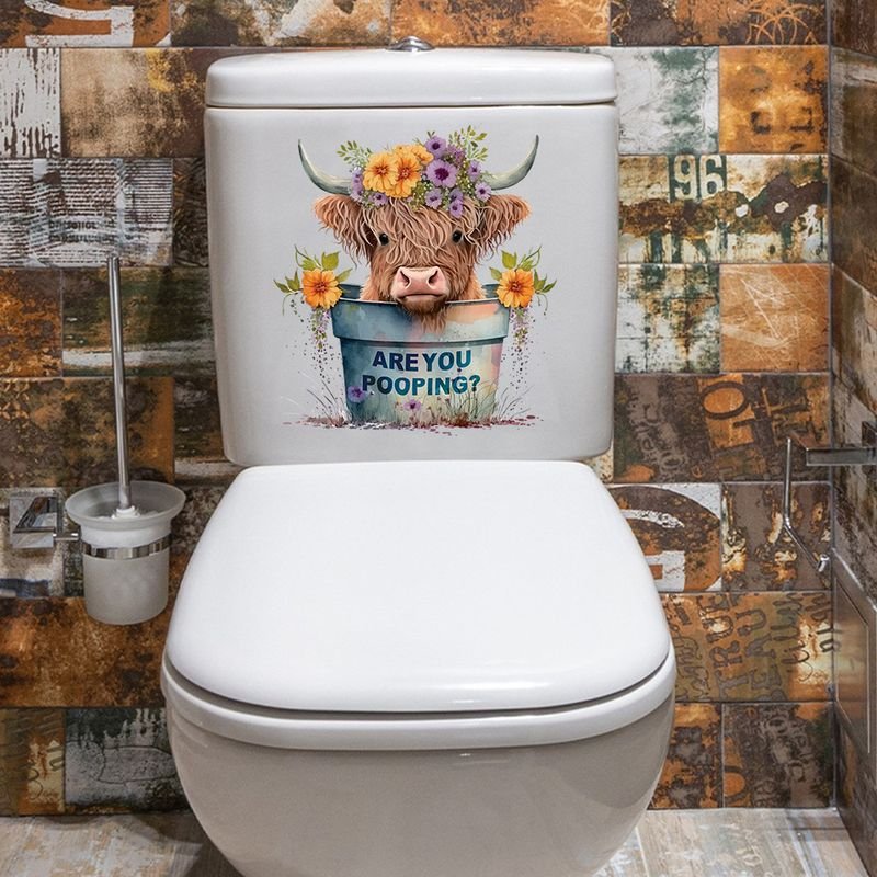 Simple Creative Yak Toilet Toilet Sticker Home Decoration Wall Sticker