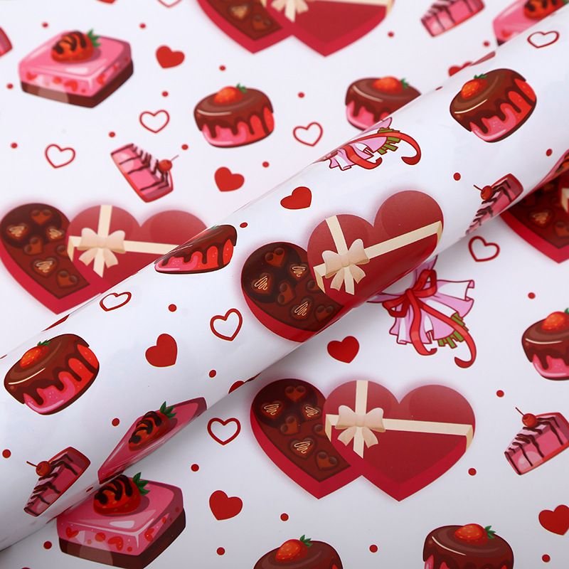 Heart Printing Wrapping Paper Valentine'S Day Gift Wrapping Paper Holiday Gift Wrapping Packaging Paper