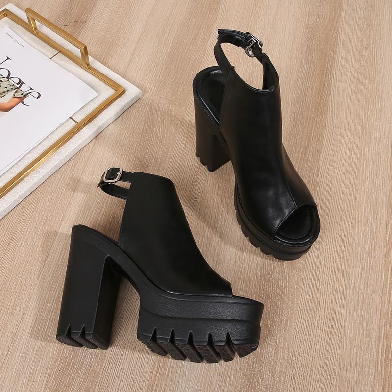 Women Summer Fashion Plus Size Peep Toe Platform Roman Heeled Sandals