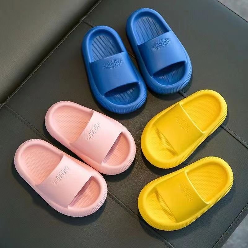 Kids Boys Girls Casual Cute Solid Color Thick-Soled Slippers