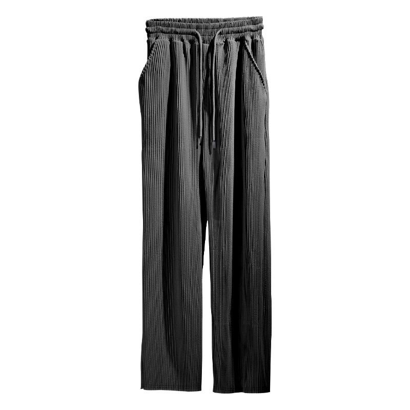 Men Summer Jacquard Stripe Wide Leg Pants