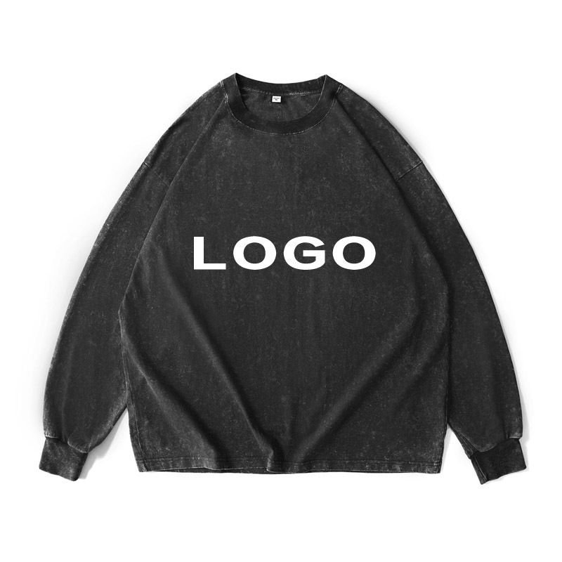 Custom Logo Women Casual Retro Long Sleeve Sweatshirt