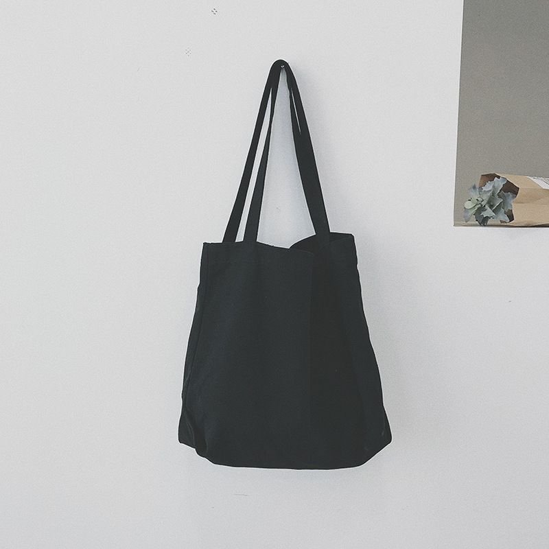 Korean Shopping Bag Women Casual Design Solid Color Large Capacity Shoulder Handle Tote Bag