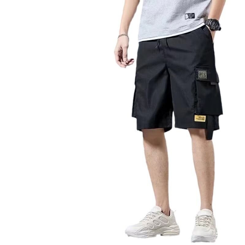 Men Casual Solid Color Multi-Pocket Cargo Shorts