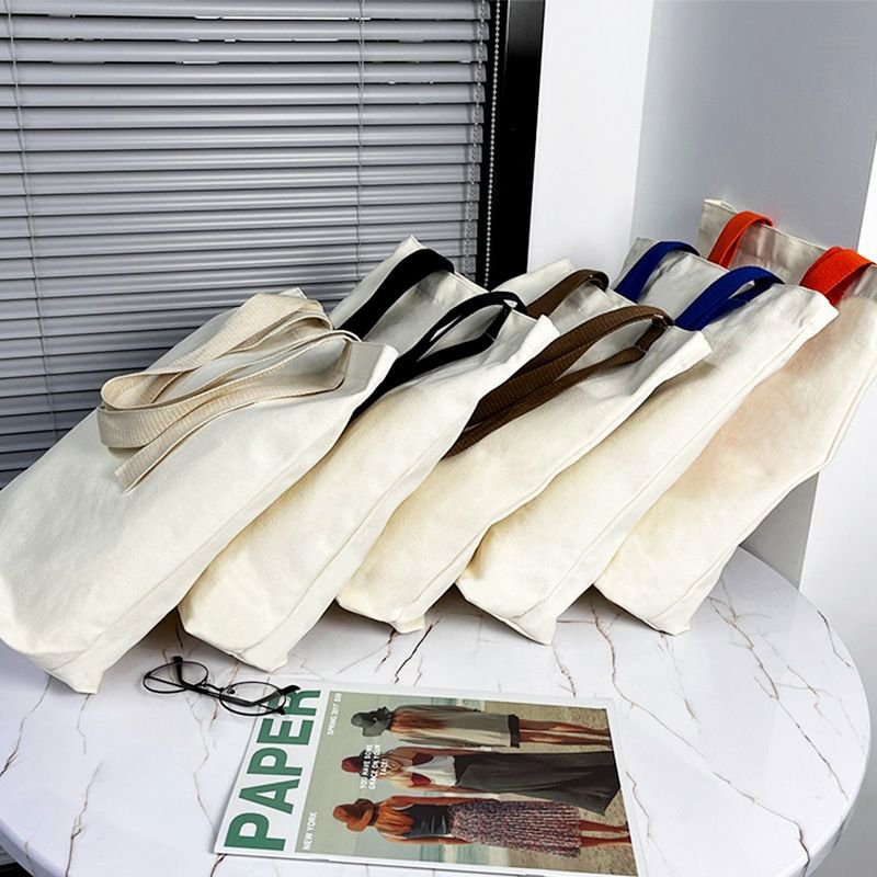 Simple Multicolor Ribbon Canvas Tote Bag