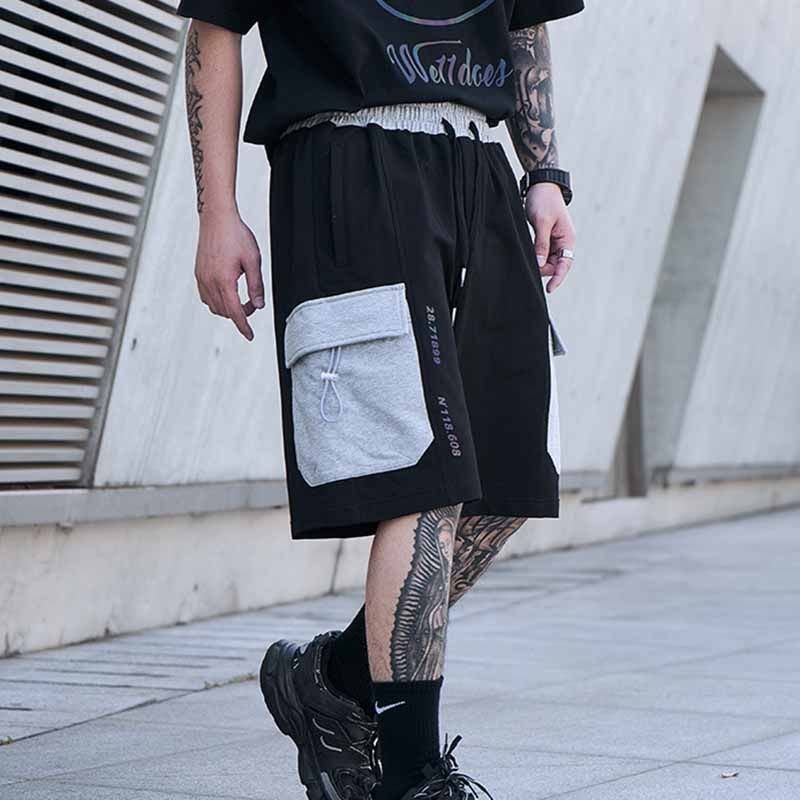 Men Summer Fashion Casual Color Matching Cargo Shorts