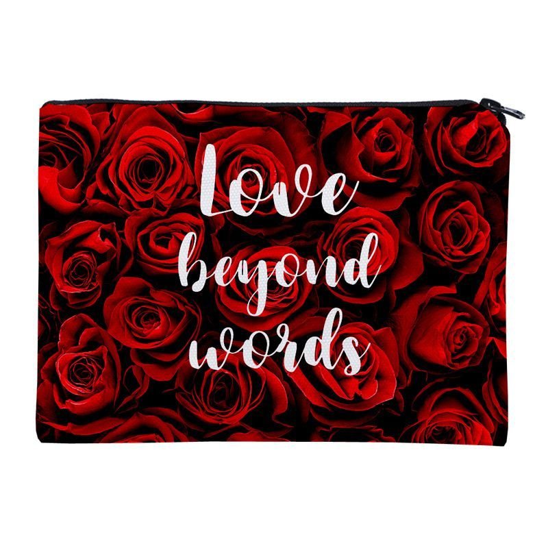 New Arrival Rose Letters Printed Women Easily-carried Cosmetic Bag