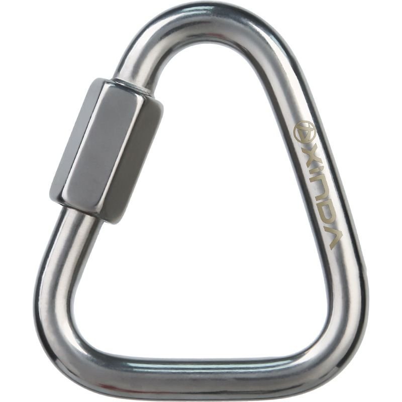 Outdoor Stainless Steel Triangle Arc Connection Buckle Mountaineering Safety Lock Climbing Ropes