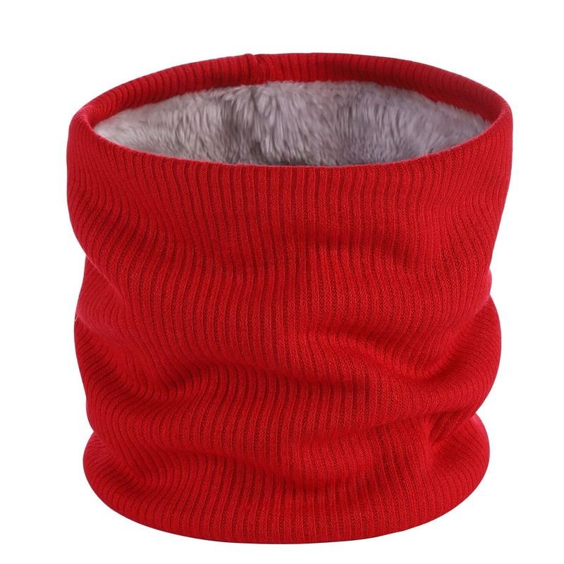 Autumn Winter Fashion Solid Color Plush Thick Warm Knitted Scarf