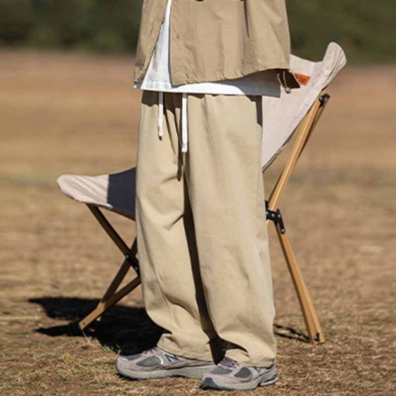 Men Fashion Casual Versatile Solid Color Plus Size Loose Straight Pants