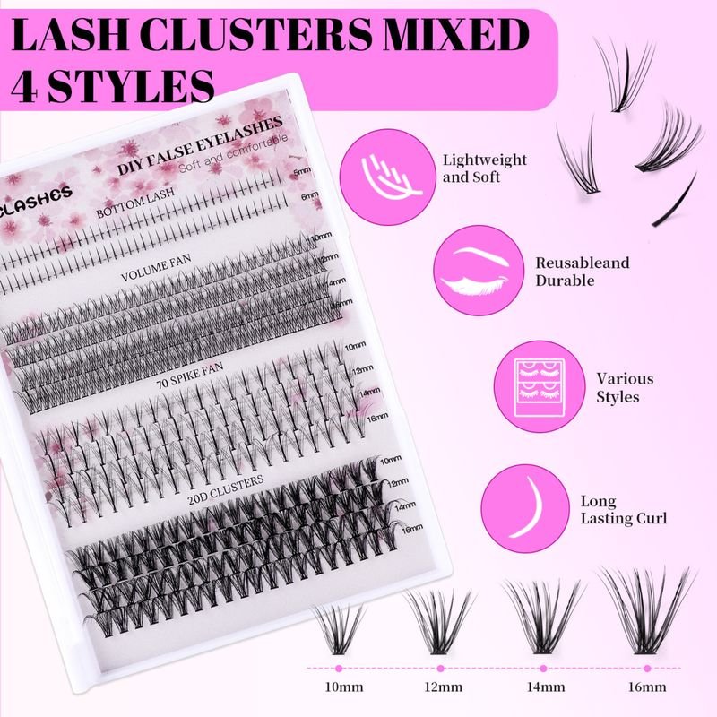 Women Simple Segmented Grafting Single Cluster False Eyelash Glue Tweezers Brush Set